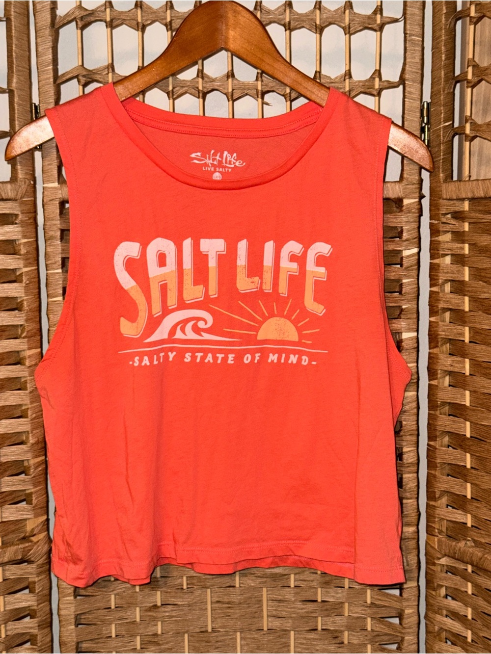 Salt Life Women's Coral Graphic Tank - 'Salty State of Mind' Size Large